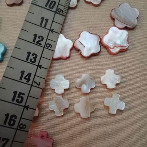Mother of pearl pieces set of 55 for crafts and jewelry making