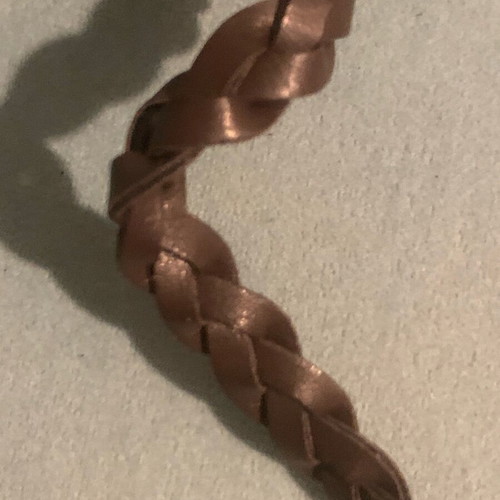 Leather belt braided style like new, brown adjustable