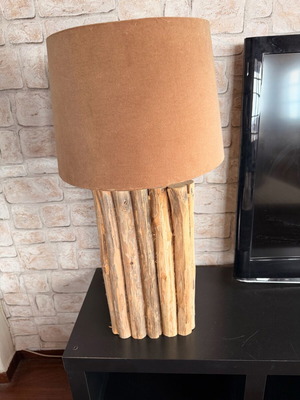 Lamp made of thin wood trunk like new