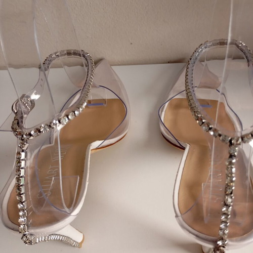 Stuart Weitzman luxury leather sandals like new, size 39, white