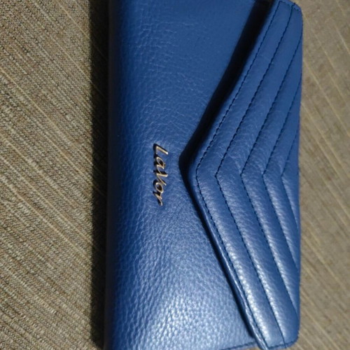 Lavor leather wallet new, blue