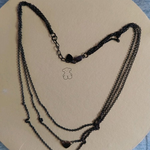 Jools triple silver necklace 925 with black rhodium and gold elements used