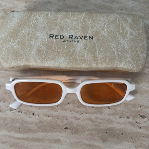 Red Raven Eyewear sunglasses with orange modern lenses new