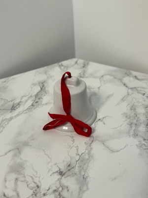 Porcelain bell used with ribbon for Christmas
