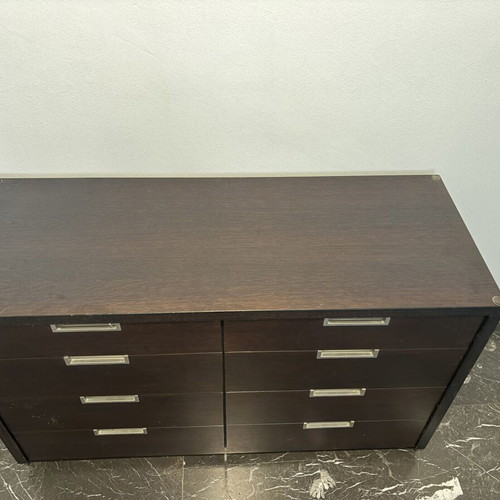Chest of drawers with 8 drawers, dark brown, 117×46×72 cm