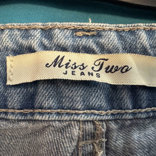 Miss Two distressed denim Bermuda shorts, size L/44