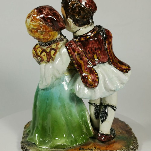 Ceramic figure with traditional Tsolias and Amalia couple used