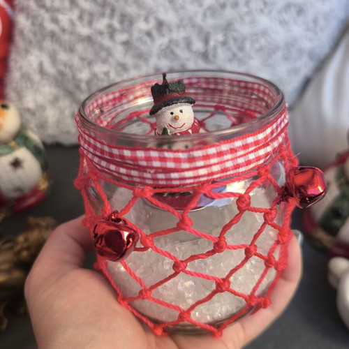 Christmas decoration set used, 5 pieces with candle holders