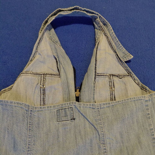Denim dress mini with zipper like new, blue