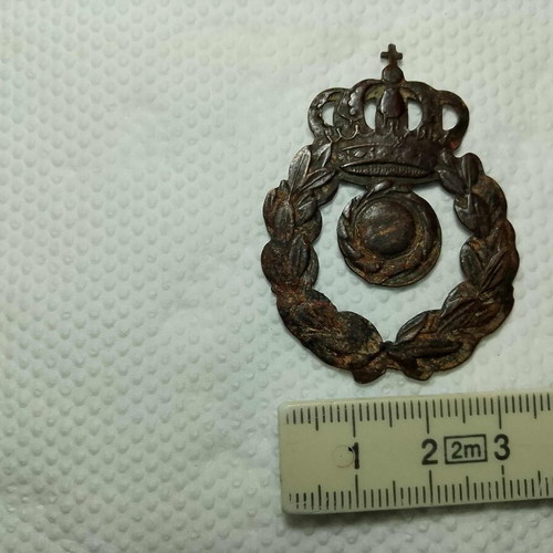 Military copper badge 1912-1922 used, officer's cap emblem