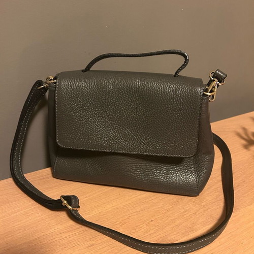 Women's crossbody bag gray genuine leather like new