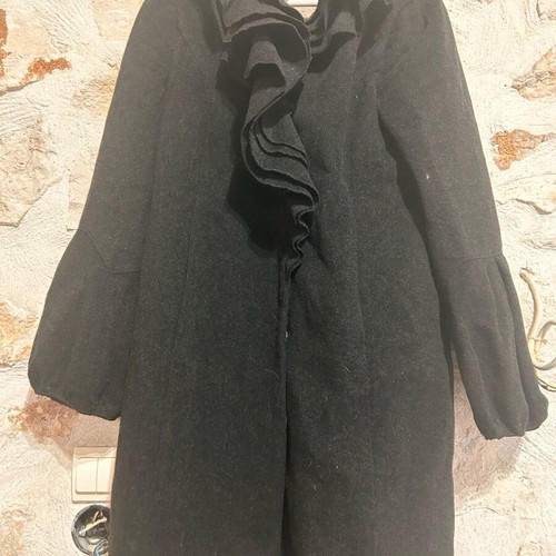 Black Ruched Overcoat used, size M