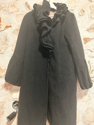 Black Ruched Overcoat used, size M