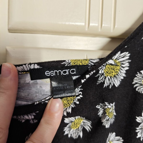 Floral Black One-Piece Shorts Esmara like new