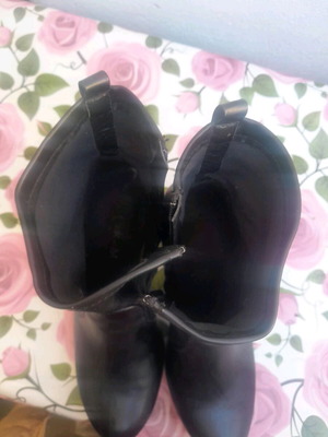Black ankle boots used, size 38, 10 cm front height