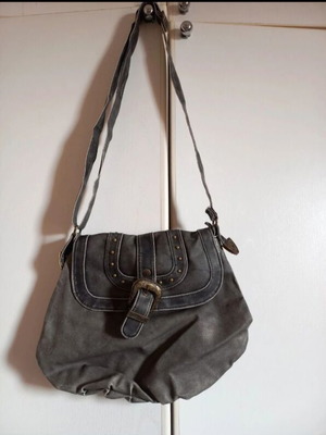 Shoulder bag black gray new with gold details