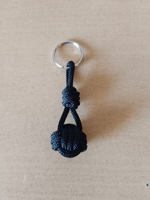 Handmade paracord keychain 3mm black, new
