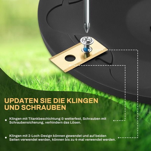 Replacement blade disc with 6 titanium-coated knives for Eufy and TerraMow robotic mowers