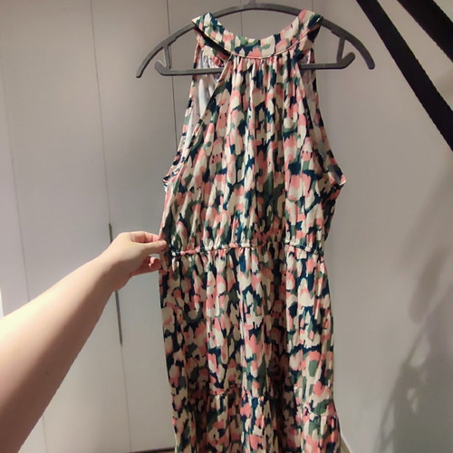 Halter maxi dress, multicolour