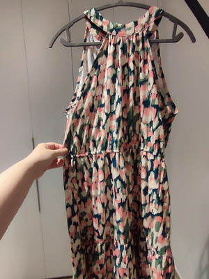 Halter maxi dress, multicolour