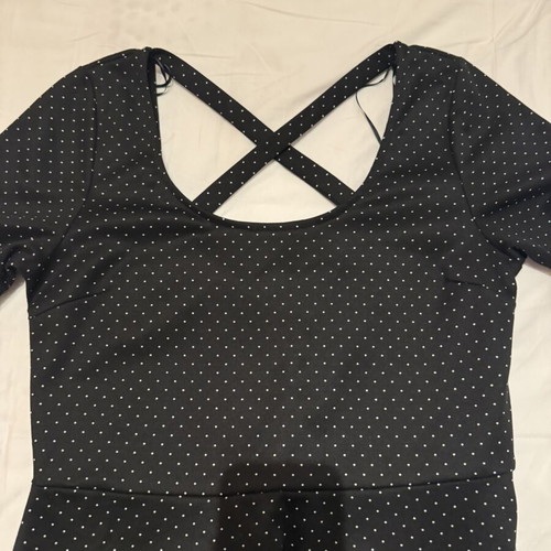 H&M dress skater style medium black with white polka dots like new