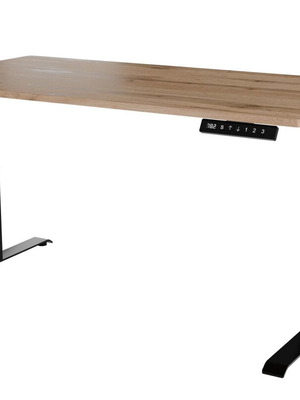 Cama MEBLE Moon ξύλινο γραφείο gaming με ρυθμιζόμενο ύψος μαύρο/Wotan 150x80x72εκ. σαν καινούργιο