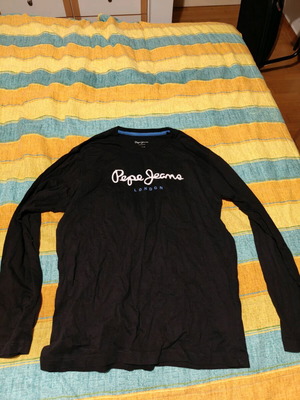 Pepe Jeans Men's Long-Sleeved Black Blouse Like New Size S