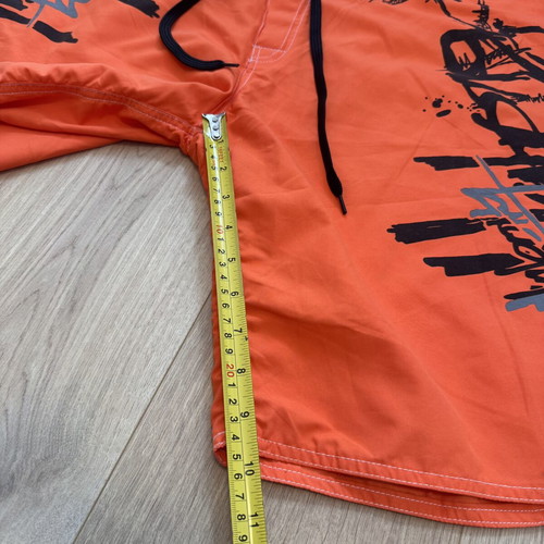 Billabong Vintage Swim Shorts Made in USA Size 40 Orange Black like new