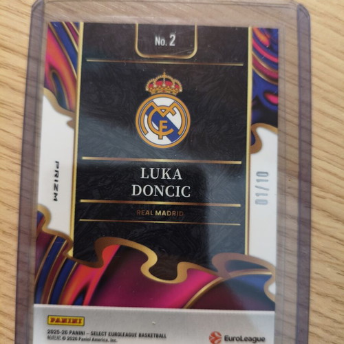 Luka Doncic 2025-26 Panini Select Euroleague Clutch Gold Prizm 01/10 card