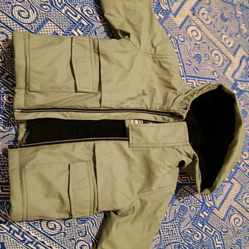 Parka jacket kids mint 18 months new with hood waterproof and fur lining