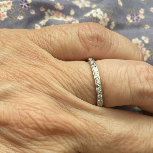 Marathianakis White Gold Ring 18K with 11 Genuine Diamonds 0.11ct Like New