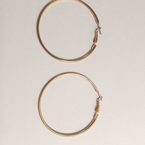 Large Thin Gold Hoop Earrings like new