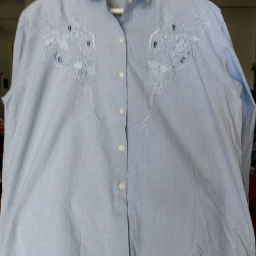 Women's denim shirt NXL with embroidery, like new, light blue