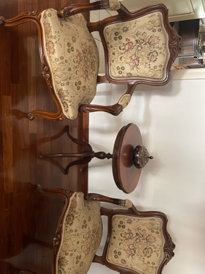 Two armchairs and table like new