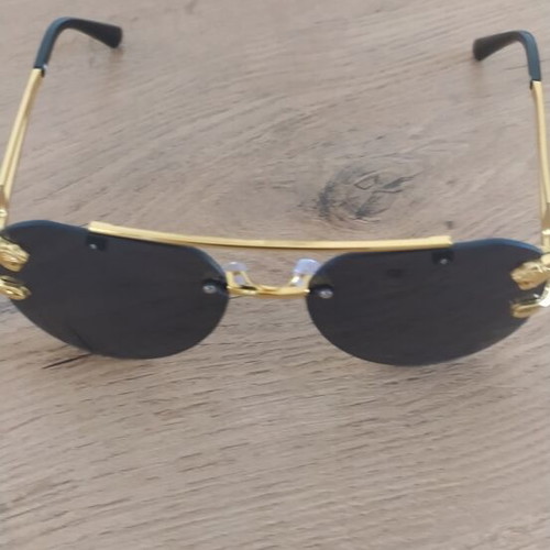 Women's sunglasses, black and gold, new with case