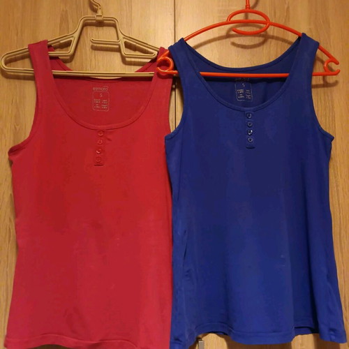 Esmara cotton tank tops set of 2 used, size S, blue and pink