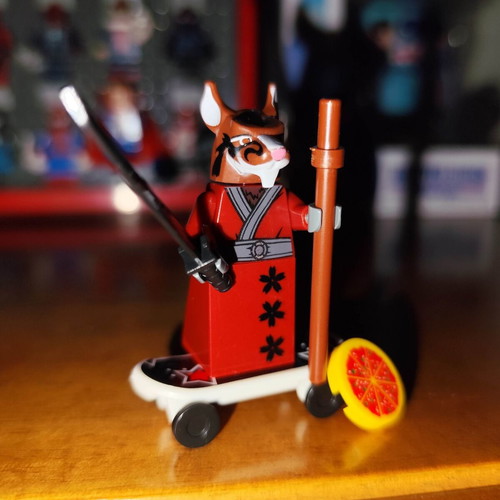 Master Splinter figure like new with skateboard, pizza, katana, staff