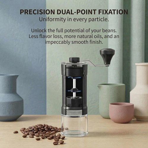 OrkeyDolk Manual Coffee Grinder with Ceramic Conical Blades, 40 Grind Settings, 30g Capacity, Black like new