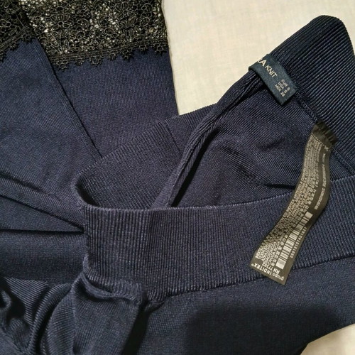Knitted palazzo skirt Zara like new with black lace