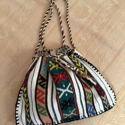 Traditional handmade woven backpack like new, multicolor