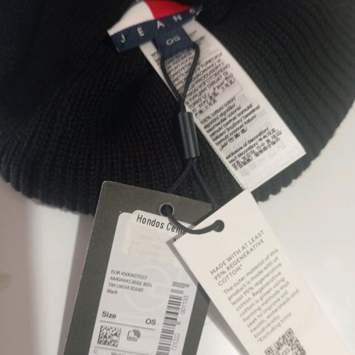 Tommy Jeans knit cotton hat new, black