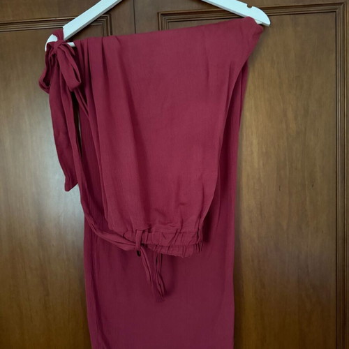 Women's set with wide XXL palazzo pants used, black and red
