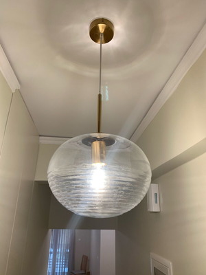 Round ceiling light with glass globe new