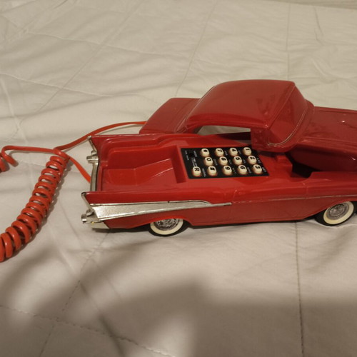Vintage '57 Chevy Car Telephone Telemania, red