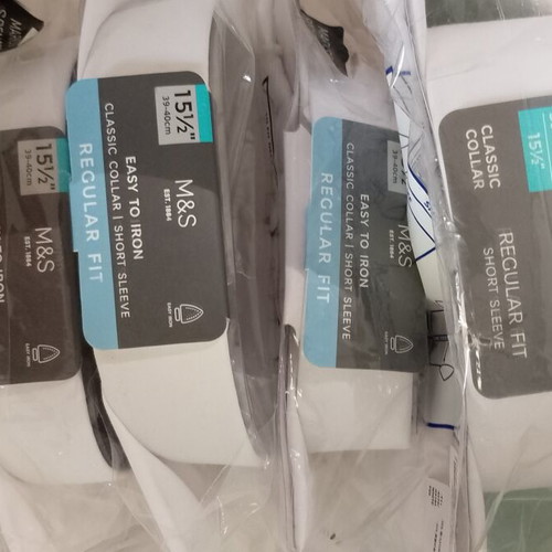 Marks & Spencer white men's summer shirts pack of 7 new, size L