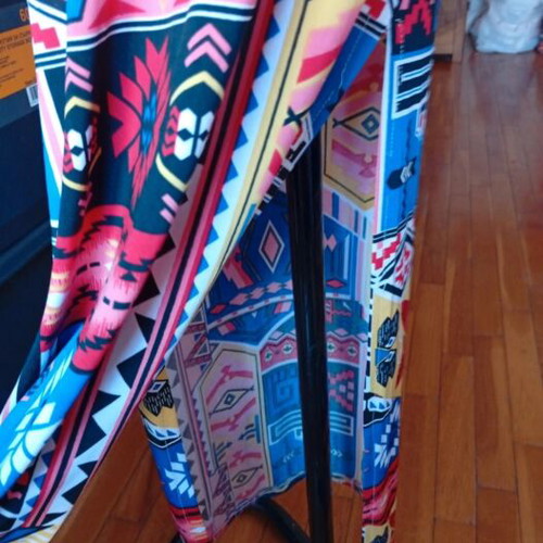 Boho ethnic dress with side slits, elastic, M/L
