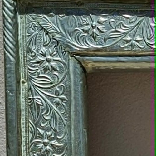 Classic wooden frame with alpaca silver leaf decoration like new