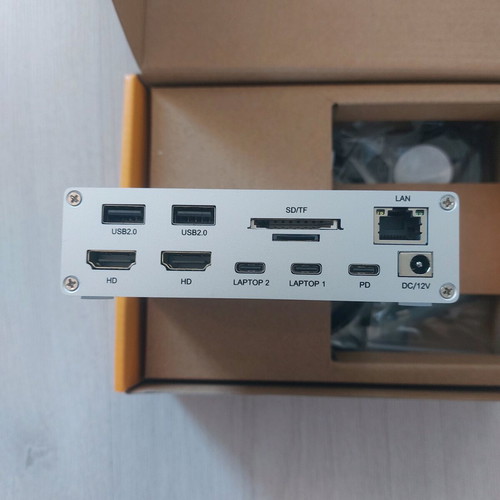 Professional KVM switch and docking station for 2 laptops and 2 monitors 4K@60Hz 100W PD USB-C new
