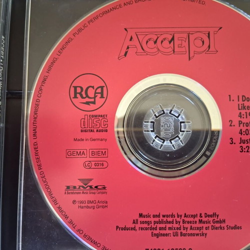 Accept I Don't Wanna Be Like You CD used, metal