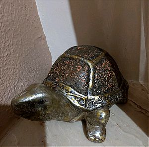 Διακοσμιτικο χελωνακι πηλινο χρυσο